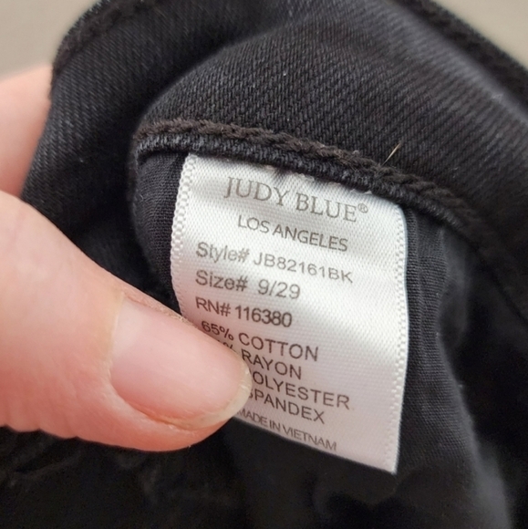 Judy Blue Black Trashed Boyfriend Jeans 9/29 - Picture 5 of 9